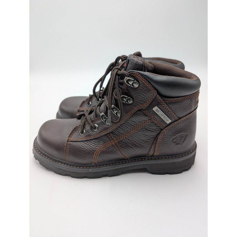 Herman Survivors Size 8.5 Mens Steel Toe Leather Motorcycle Work Boot Brown